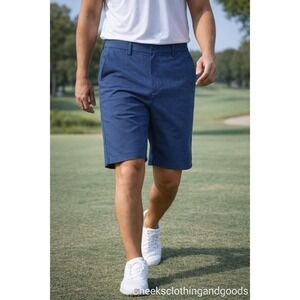 FootJoy FJ Mens Golf Shorts Navy Blue Textured Size 38